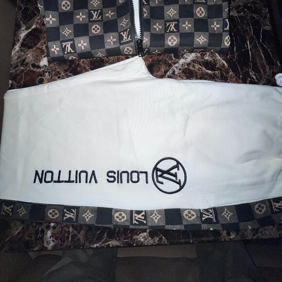 Louis Vuitton Monogram Embroidered Tracksuit – Gold, Brown & White (Size 2XL) - Picture 3 of 5